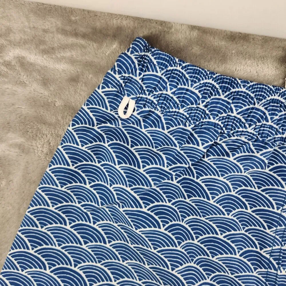 Crewcuts By J.Crew Boys Size 7 Blue Geometric Swim Trunks NWT‎